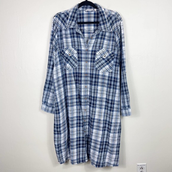 Soft Surroundings Dresses Soft Surroundings Lightweight Blue Plaid